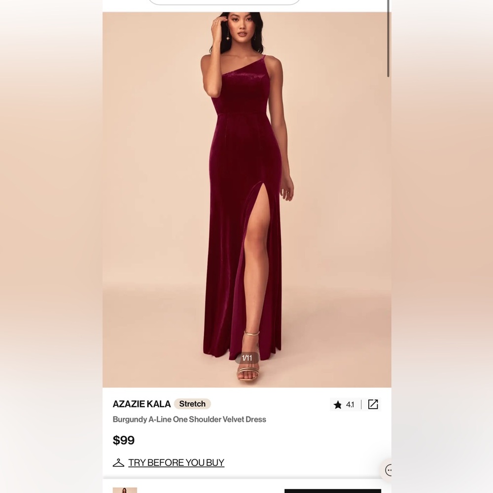 Azazie Kala burgundy bridesmaid dress size A4